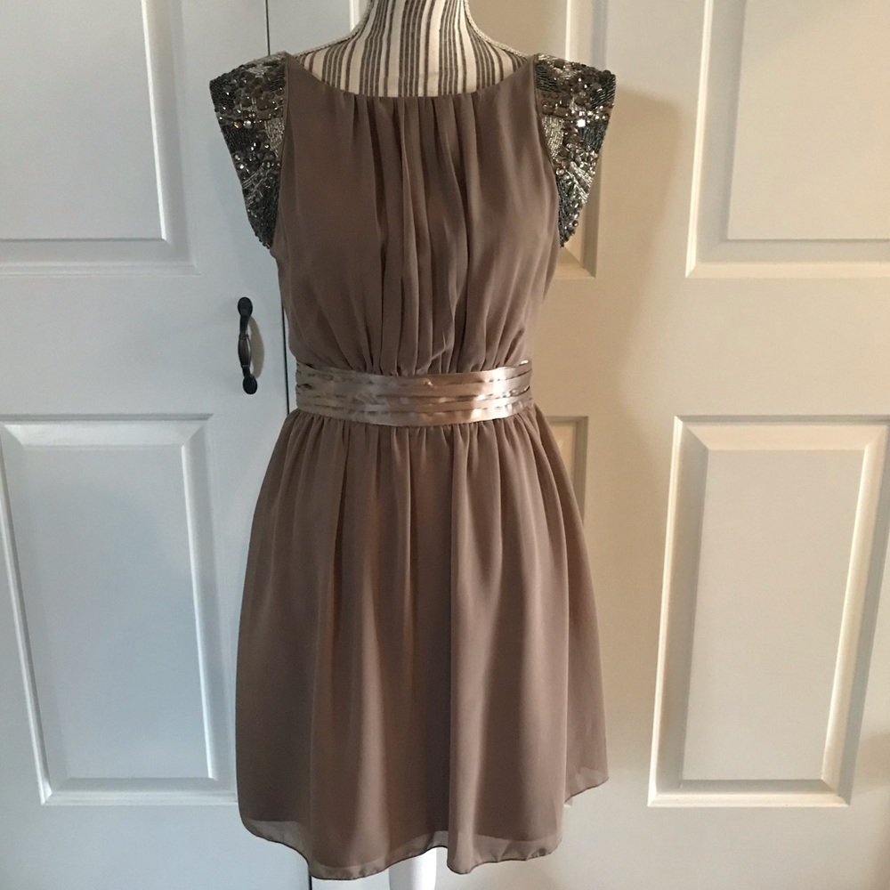 Taupe party dress